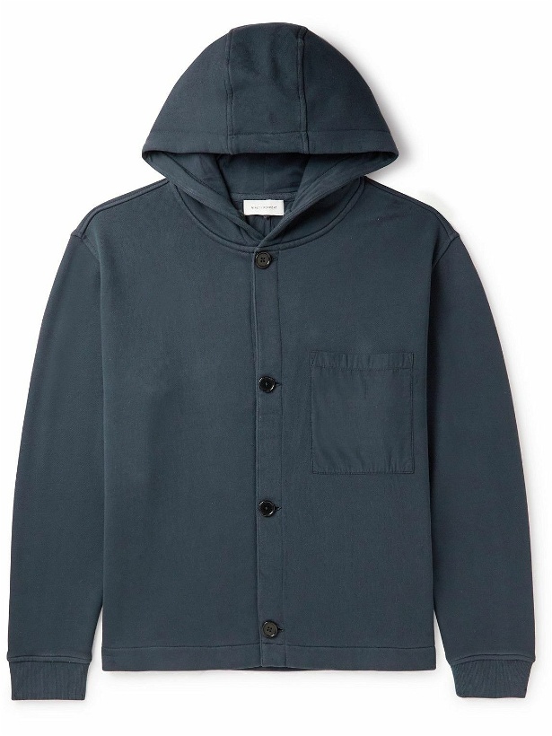 Photo: Ninety Percent - Madsen Cotton-Jersey Hooded Jacket - Blue