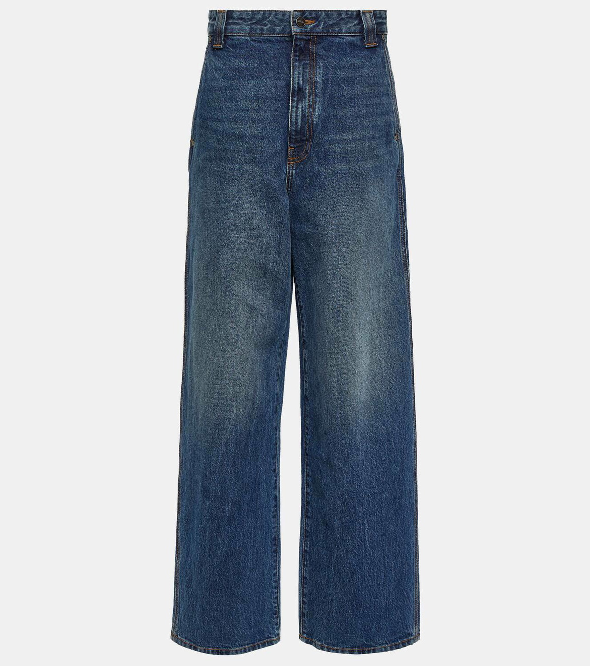 デニム・ジーパン Khaite High-Waisted Cotton Denim Jeans With Flare Legs Khaite Vivian New Bootcut Flare Jeans | Shopbop