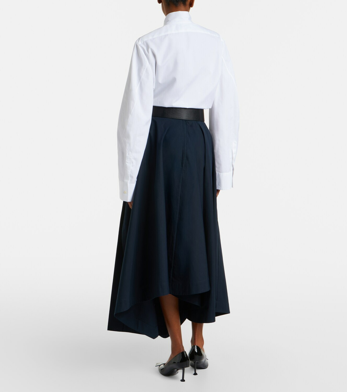 Givenchy Asymmetric cotton poplin maxi skirt