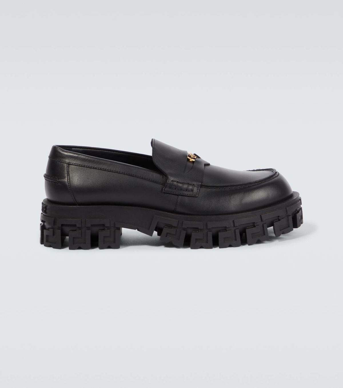 Versace Greca Portico leather loafers