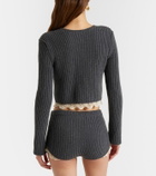 Magda Butrym Cropped crochet-trimmed cashmere cardigan