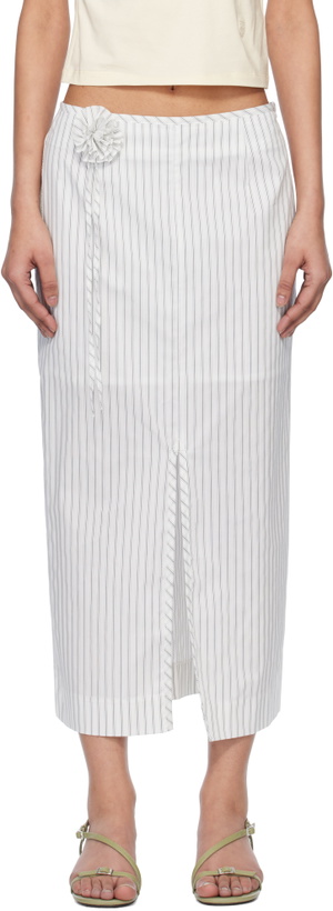 Photo: Kijun White Stripe Corsage Maxi Skirt