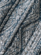 Inis Meáin - Aran-Knit Merino Wool and Cashmere-Blend Sweater - Blue