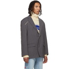 ADER error Grey Zip Blazer