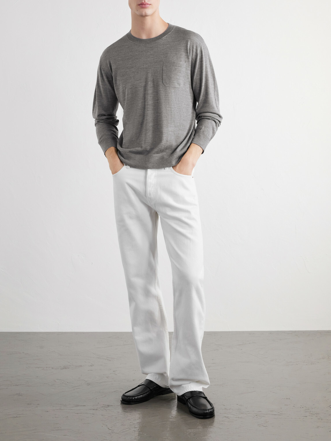 TOTEME - Merino Wool and Silk-Blend Sweater - Gray