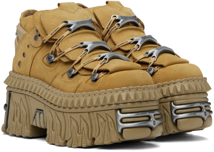 VETEMENTS Tan New Rock Edition Platform Sneakers