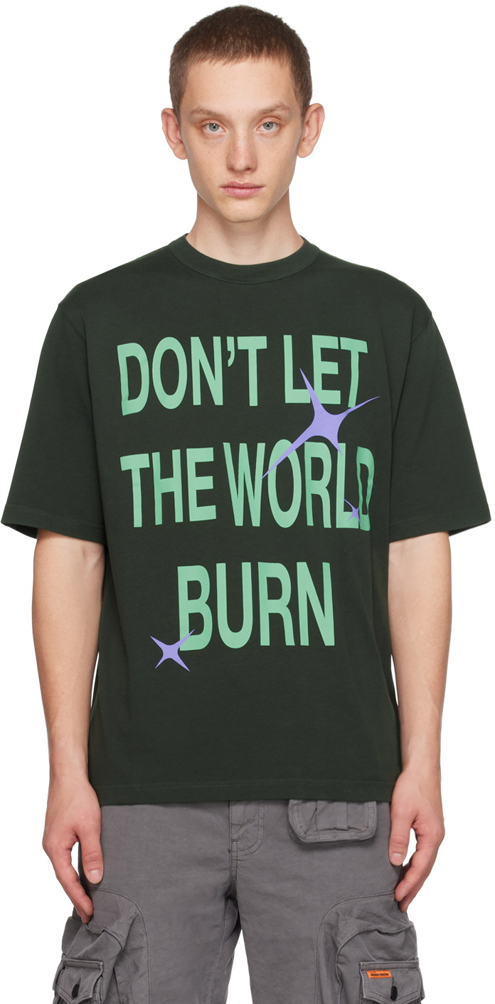 Heron Preston Khaki Burn T-Shirt Heron Preston