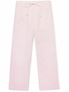 Auralee - Wide-Leg Cotton-Twill Drawstring Trousers - Pink