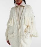 Moncler Grenoble Fringed wool-blend cardigan