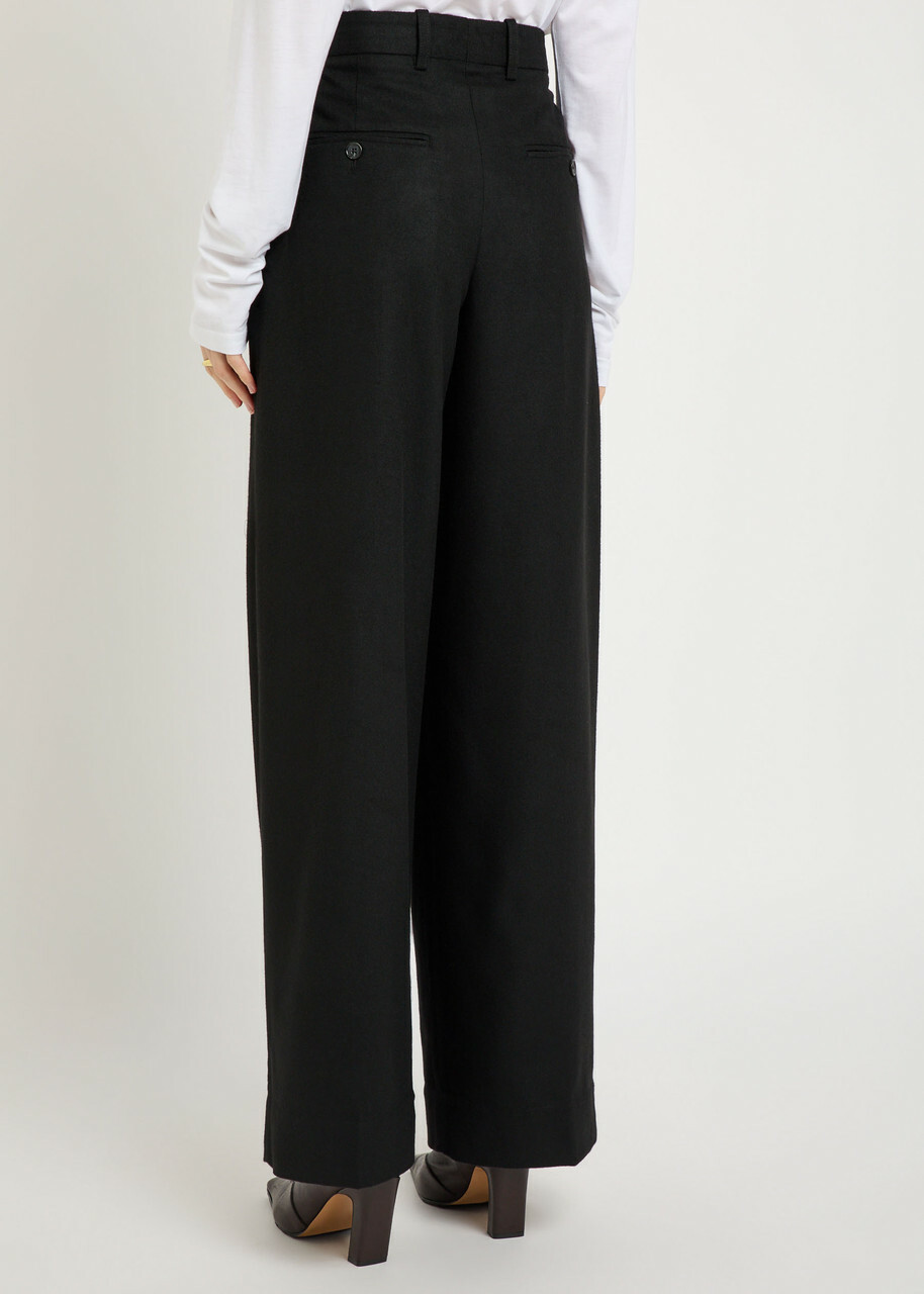 Toteme Straight-leg Flannel Trousers Black