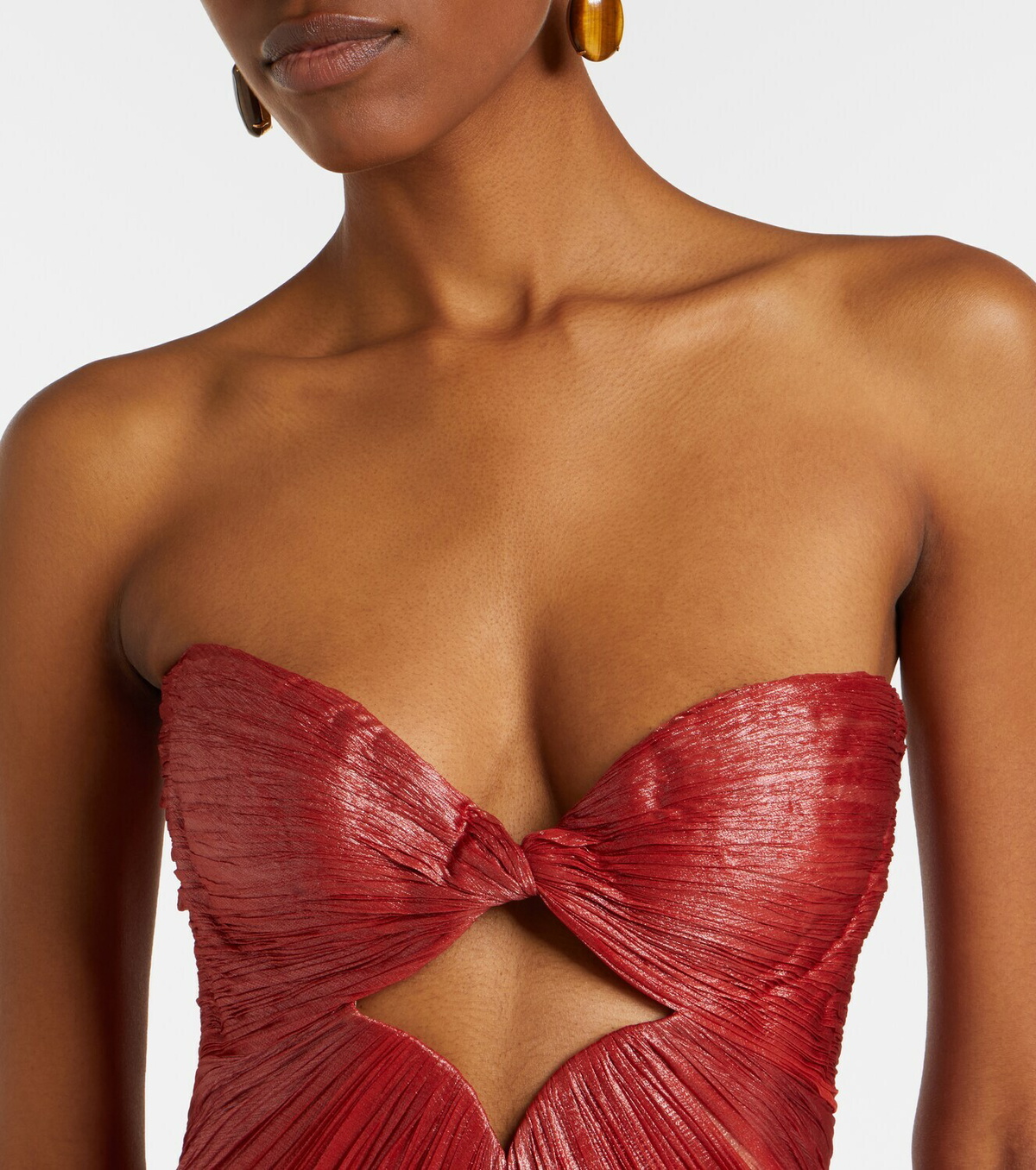 Maria Lucia Hohan Rachel draped silk muslin bustier gown
