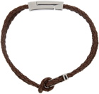 Salvatore Ferragamo Brown Braided G Frame Bracelet