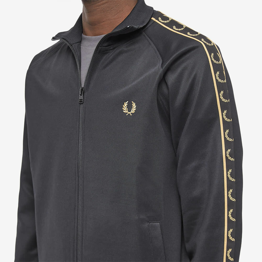 Fred perry gold detail twill track jacket outlet in black