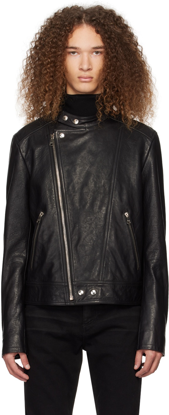 Balmain Black Zip Leather Jacket Balmain