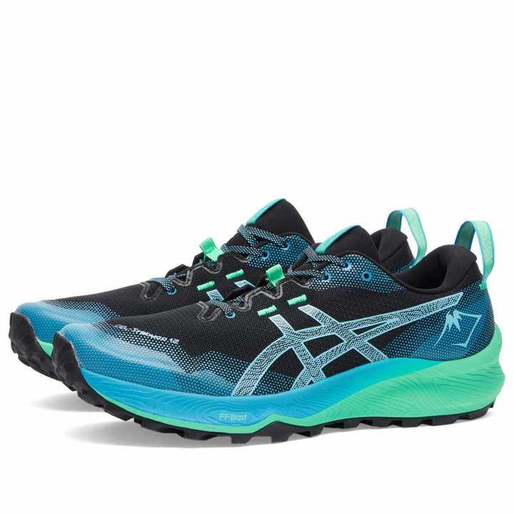 Photo: Asics GEL-TRABUCO 12 Sneakers in Black/Bright Cyan