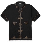 SAINT LAURENT - Embroidered Voile Shirt - Black