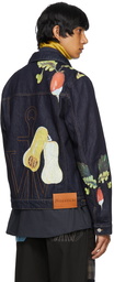 JW Anderson Indigo Veggie Fruit Trucker Jacket