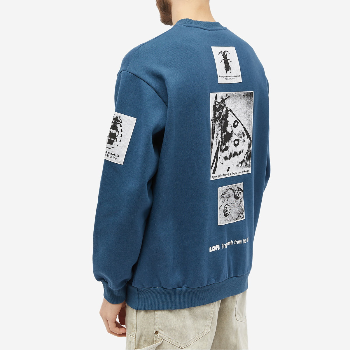 Lo-Fi Men's Fragment Crew Sweat in Denim