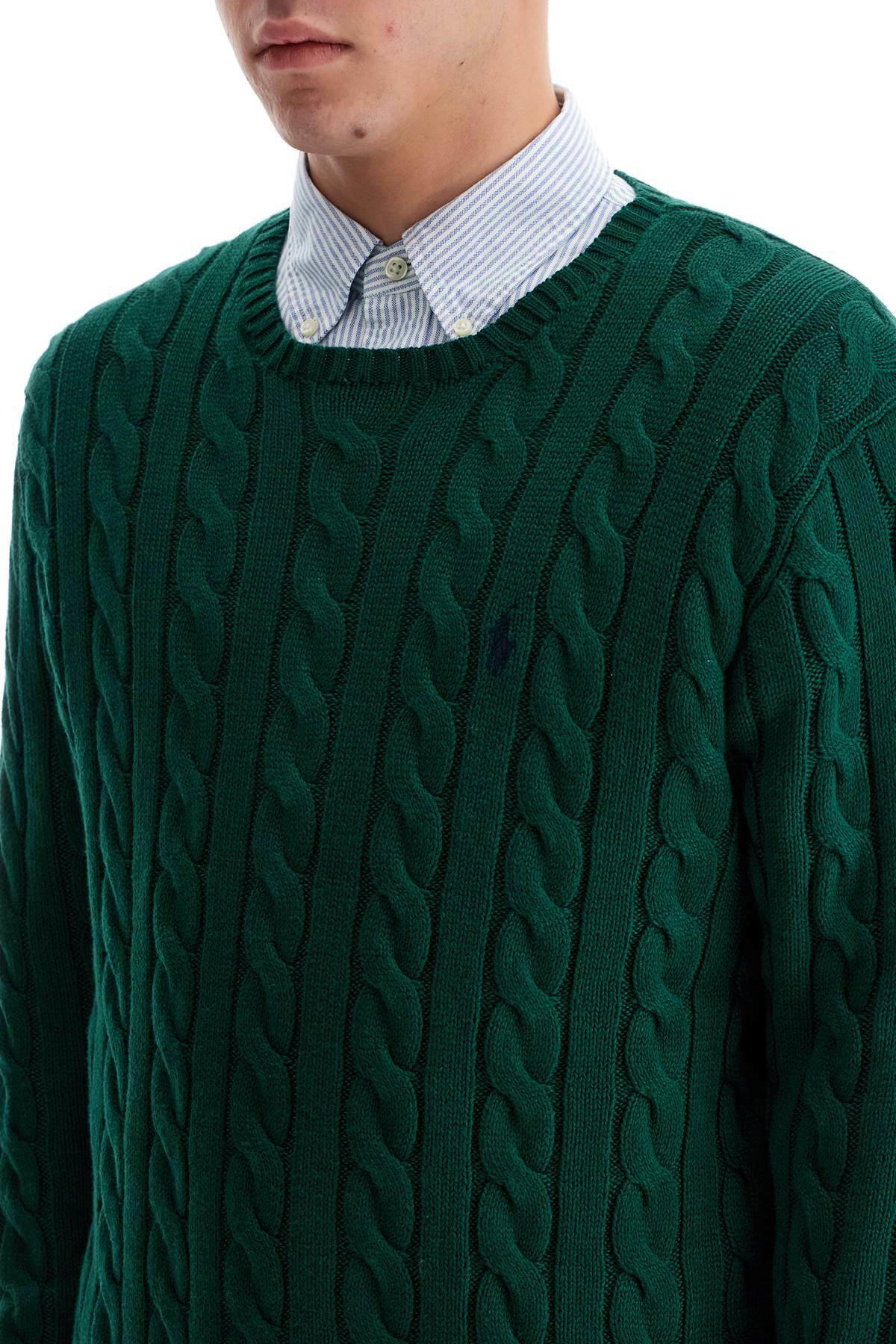 POLO RALPH LAUREN cotton cable knit pullover sweater Green
