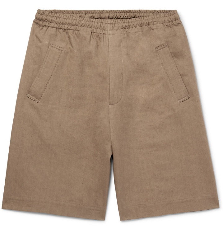 Photo: Margaret Howell - Linen and Cotton-Blend Twill Drawstring Shorts - Neutrals