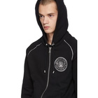 Balmain Black and Silver Zip Hoodie