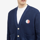 Folk Men's Damien Poulain Waffle Cardigan in Moon Intarsia Dp