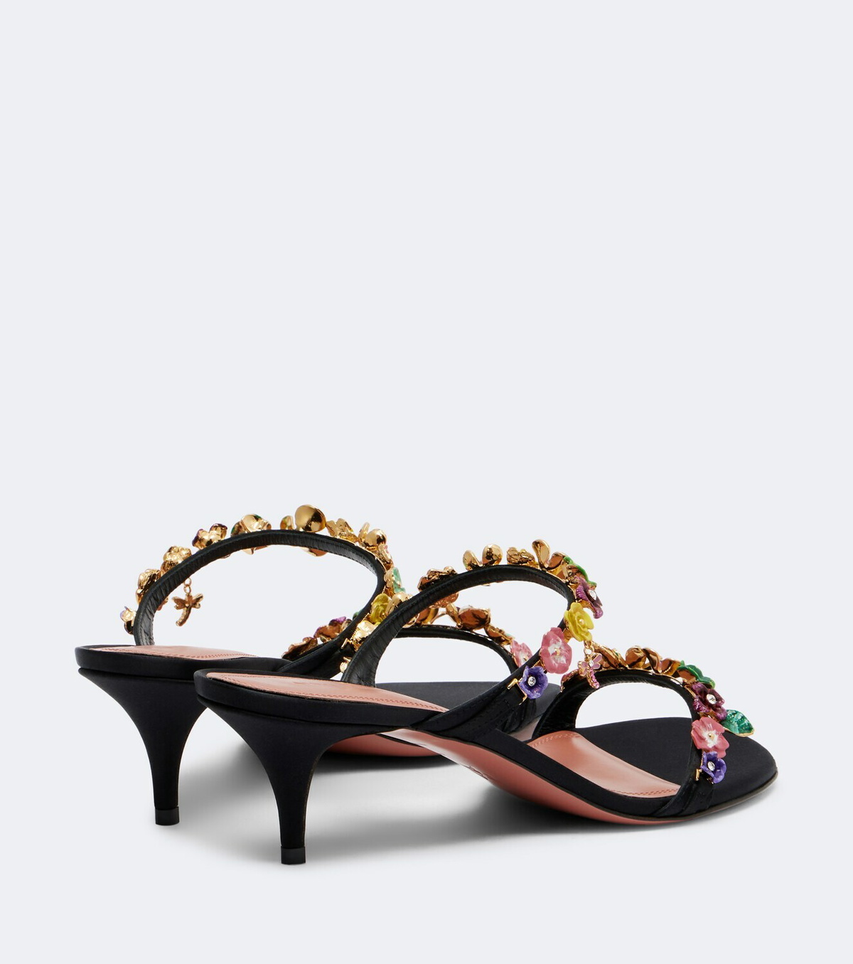 Amina Muaddi Vittoria embellished satin mules