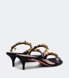 Amina Muaddi Vittoria embellished satin mules