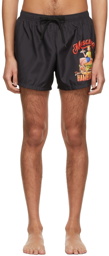 Moschino Black Diner Group Swim Shorts