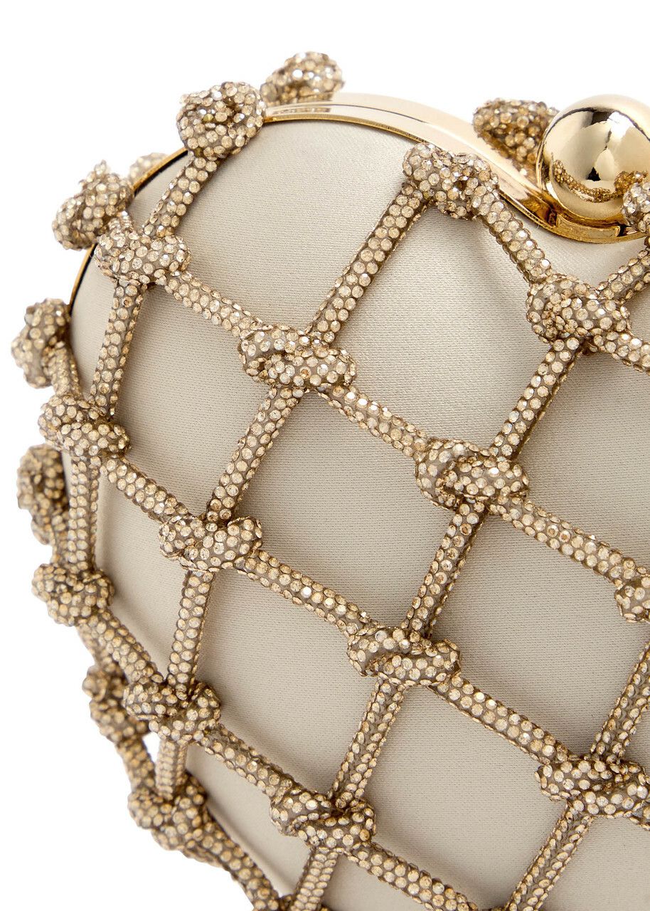 Rosantica Cupido Nodi Crystal-embellished Satin Cross-body bag - Grey - One Size