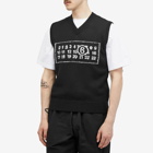 MM6 Maison Margiela Men's Jacquard Number Logo Vest in Black