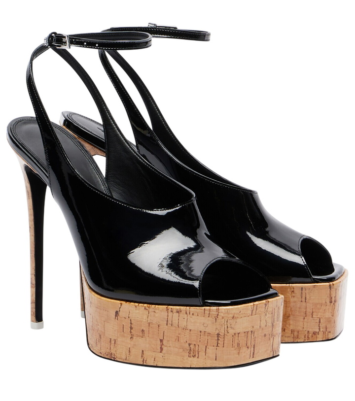 Photo: The Attico Ornella patent leather platform slingback pumps