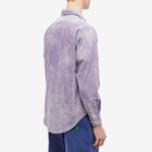 Aries Men's Overdyed Oxford Stripe Shirt in Purple