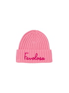 MC2 Saint Barth Girl Pink Beanie With Favolosa Embroidery