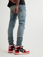 AMIRI - Thrasher Plus Skinny-Fit Distressed Jeans - Blue