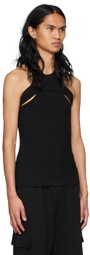 ANDREĀDAMO SSENSE Exclusive Black Viscose Tank Top