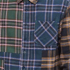 Taikan Men's Patchwork Check Shirt in Tan/Navy/Forest
