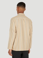 Dobby Stripe Classic Shirt in Brown