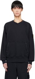 Stone Island Navy Garment-Dyed Sweatshirt