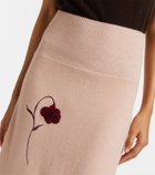 Erdem Floral-appliqué knitted midi skirt