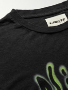 POLITE WORLDWIDE® - Night Crawlers Logo-Print Cotton-Jersey T-Shirt - Black