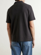 Mr P. - Organic Cotton and Linen-Blend Piqué Polo Shirt - Brown