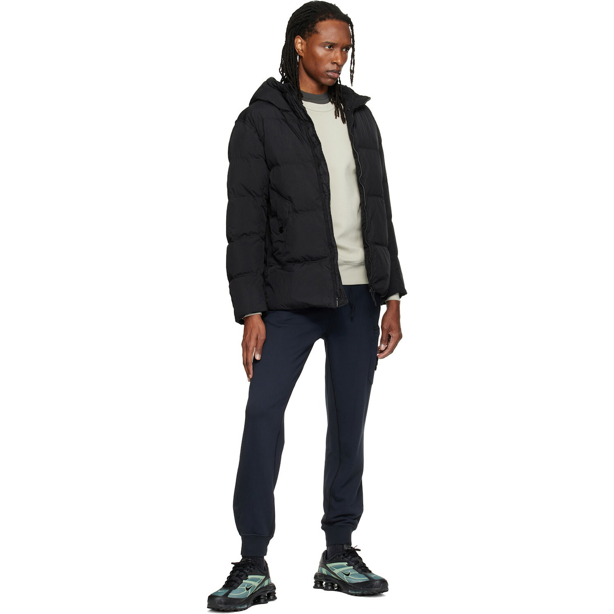 Stone Island Black 4100037 Crinkle Reps NY Down Jacket