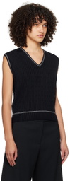 Dunst Navy Cable Knit Vest