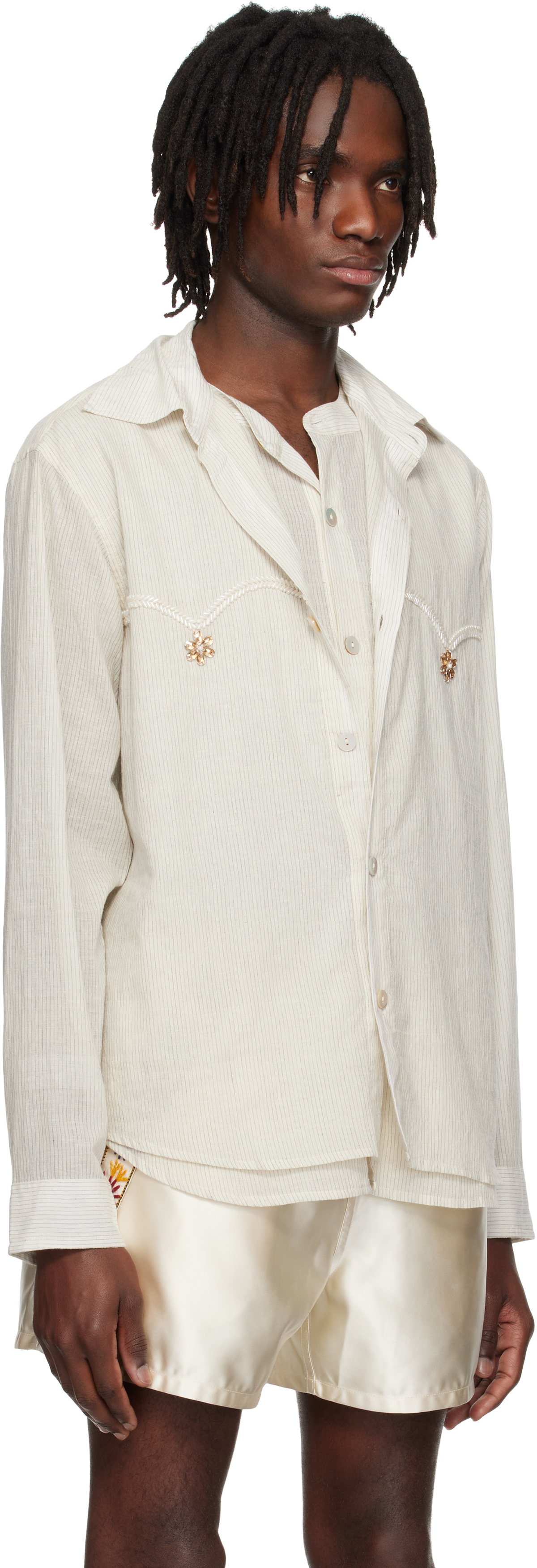 Kartik Research Off-White Double Layer Shirt Kartik Research