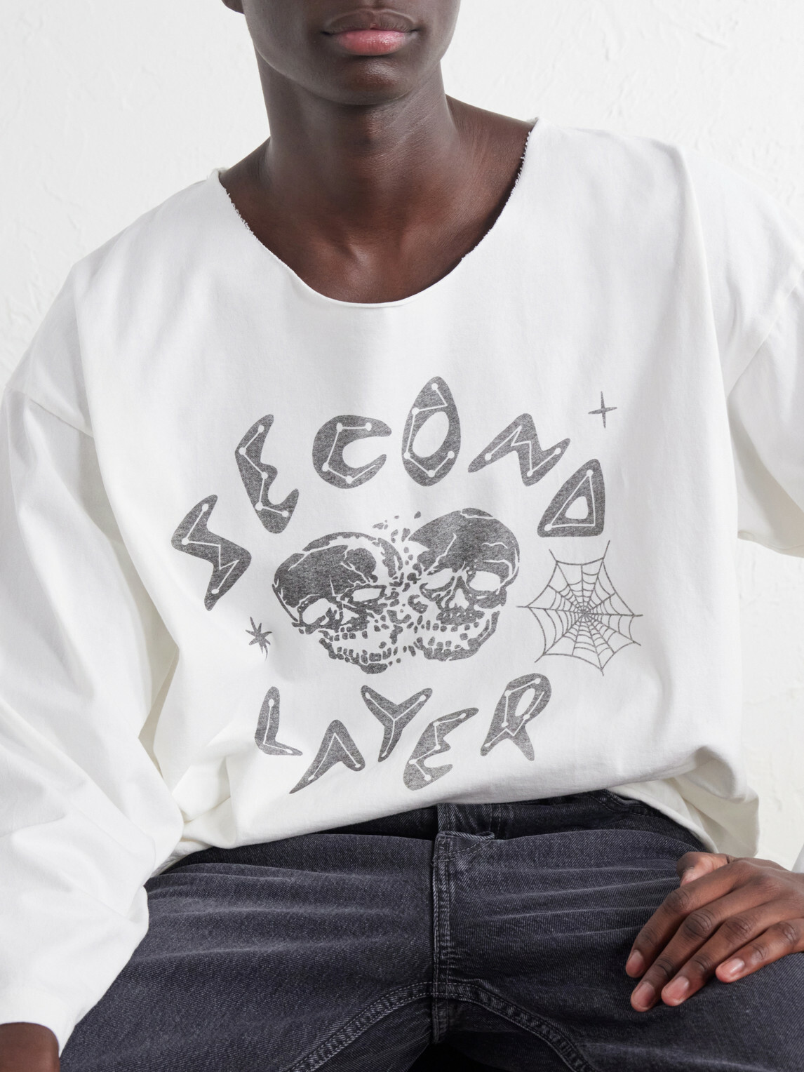 SECOND / LAYER - Distressed Printed Cotton-Jersey T-Shirt - White