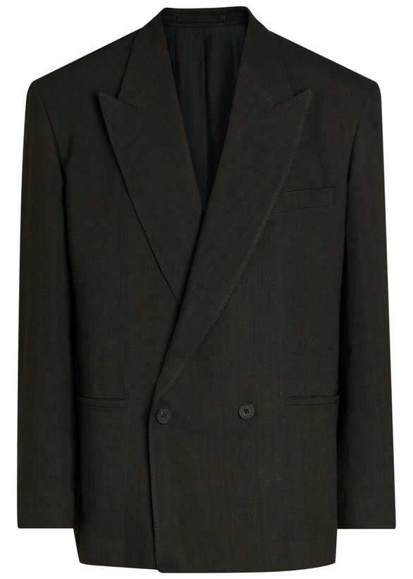 Photo: Studio Nicholson Double-breasted Woven Blazer Brown