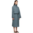 LOW CLASSIC Blue Low Waist Belted Trench Coat