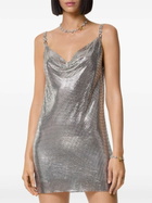 Versace Silver-Tone Metal Mesh Slip Mini Dress