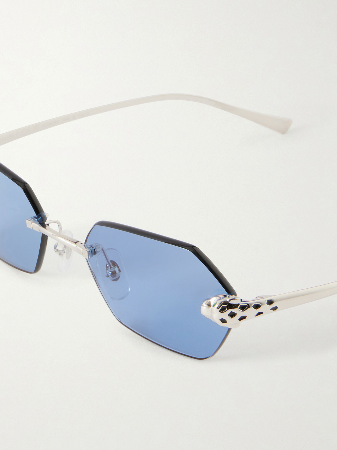Cartier Eyewear - Panthère de Cartier Rimless Silver-Tone Sunglasses ...